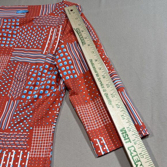 J.McLaughlin Women's M Catalina Cloth Dress - Red Blue Geometric Polka Dot Print - Picture 6 of 9